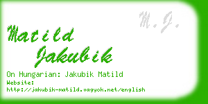 matild jakubik business card